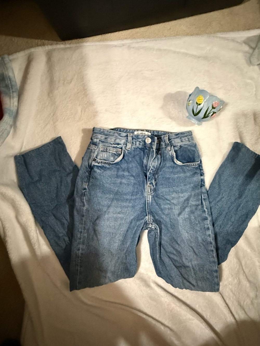 Pull&Bear Medium Blue High-Rise Jeans